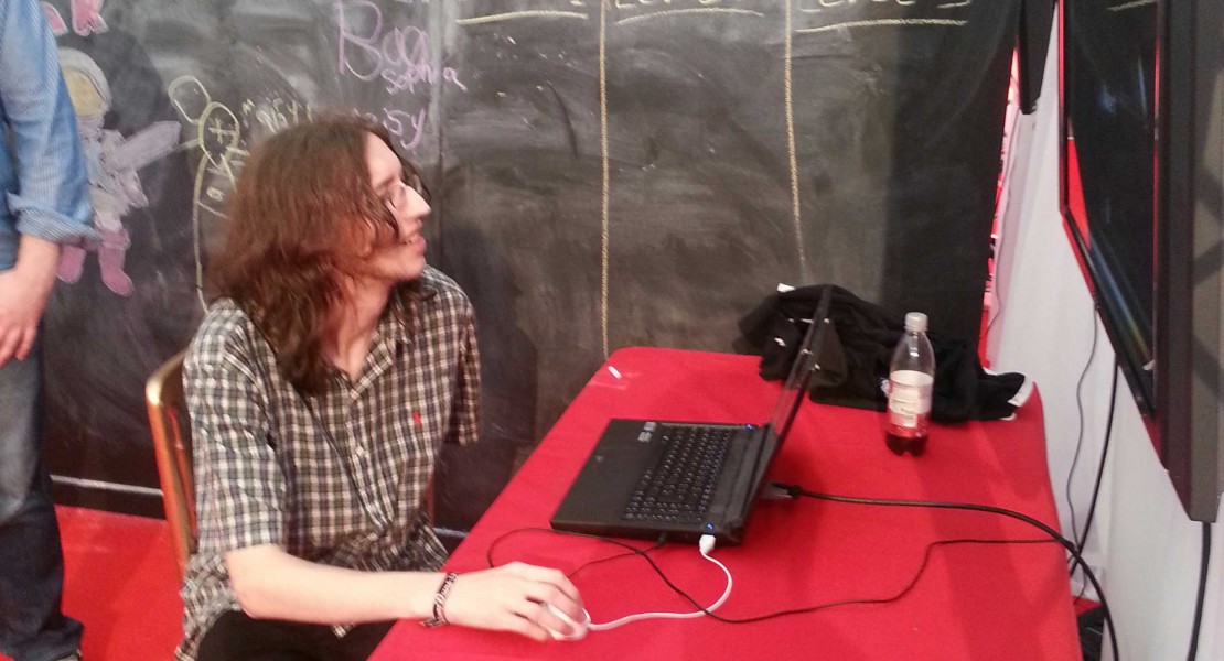 Members of the public playing the game that was developed during the 48 hour game jam at UKIE offices.