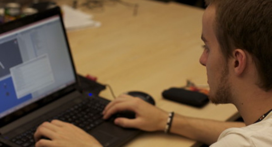 A picture of me (Luc Shelton) working away in the Unity editor during the game jam.