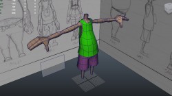 A partial rendering of one of the playable in-game characters. Displayed using Maya.