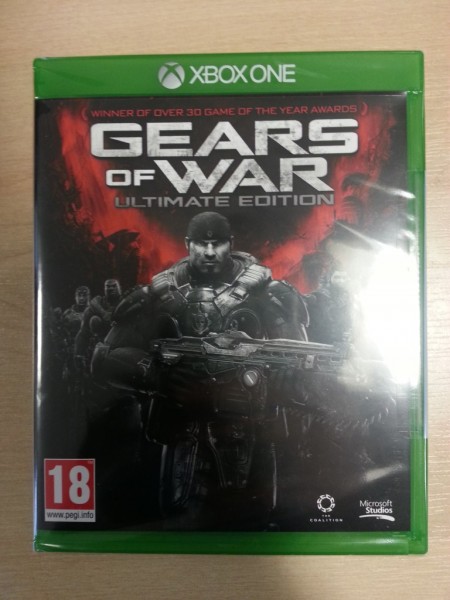 Gears of War: Ultimate Edition - Physical Copy - A picture of the physical copy of the game once it went gold! A copy of the game was given to everyone on the team as a token of appreciation for all the hard work.