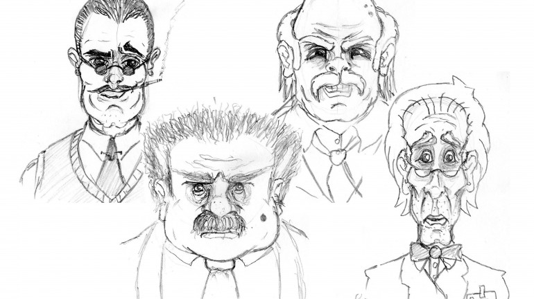 Character Concept Sketches for Dr. Necro