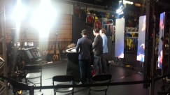 Caster's Desk - A picture from behind the caster's desk at DreamHack London 2015. Featuring Duncan "Thooorin" Shields, Henry "HenryG" Greer, and Matthew "Sadokist" Trivett.