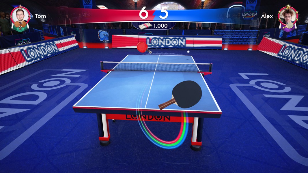 London - An in-game screenshot of one of the virtual table tennis arenas based in London, England.